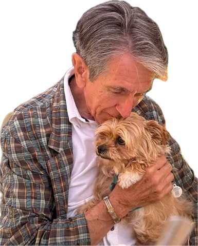Alain Assius avec son chien