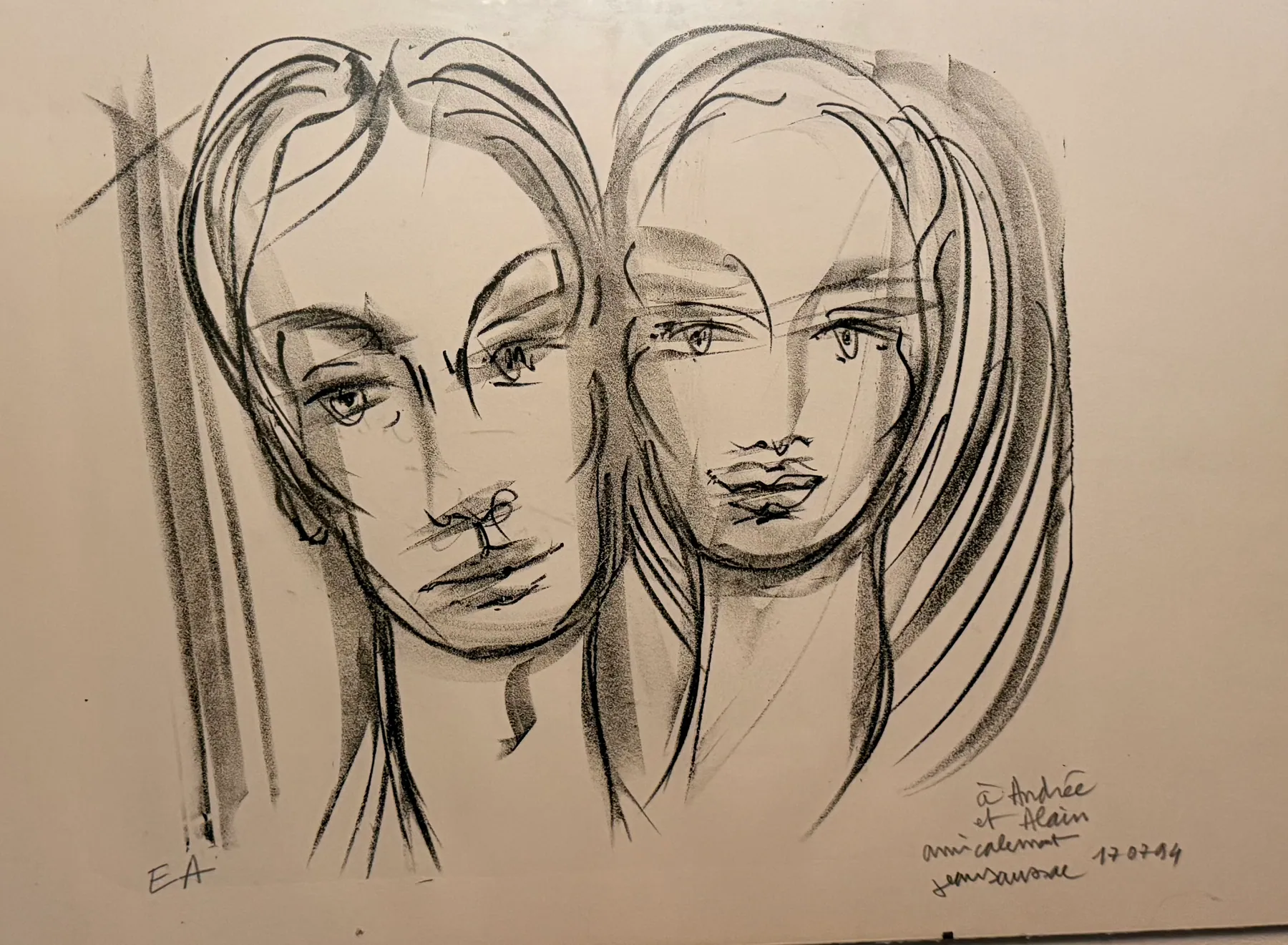 La lithographie qu’il réalisa pour moi et mon épouse
